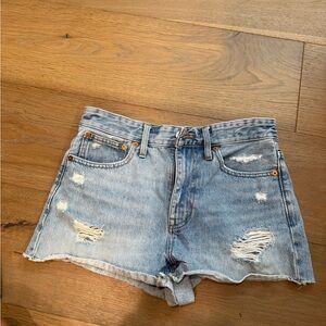 Madewell Light Blue Distressed Jean Shorts